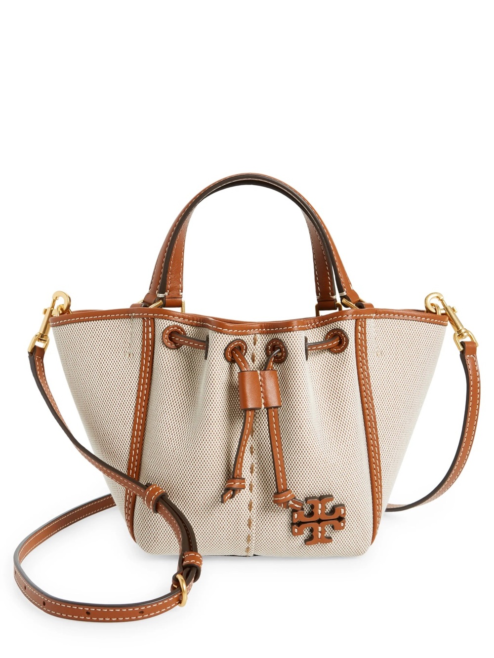 Tory Burch McGraw Mini Canvas Drawstring Satchel